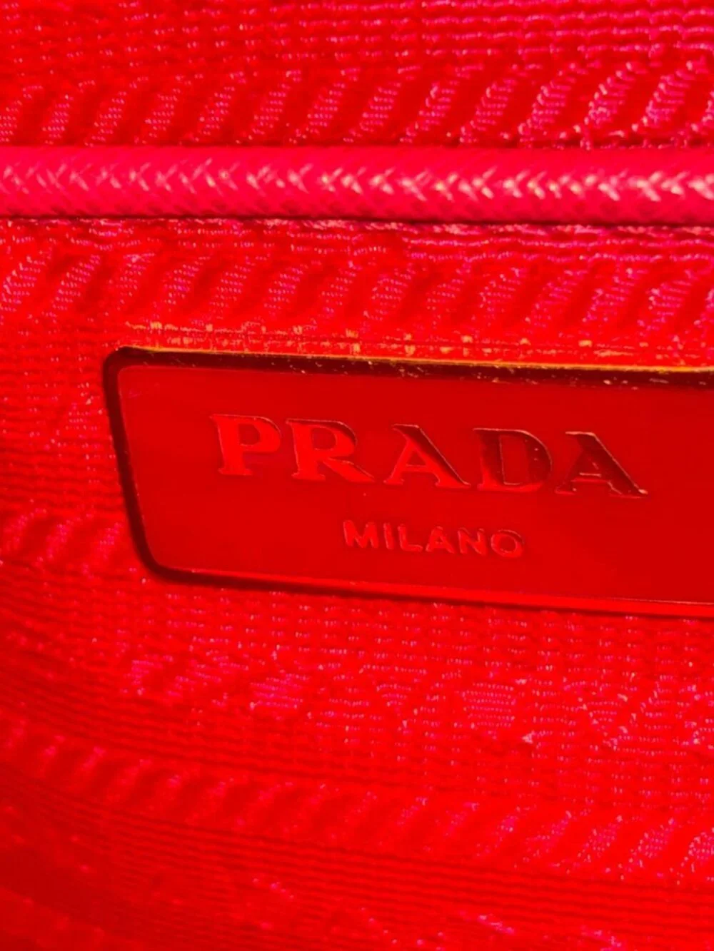 Prada Promenade Medium Saffiano Lux Leather Shoulder Bag Red
